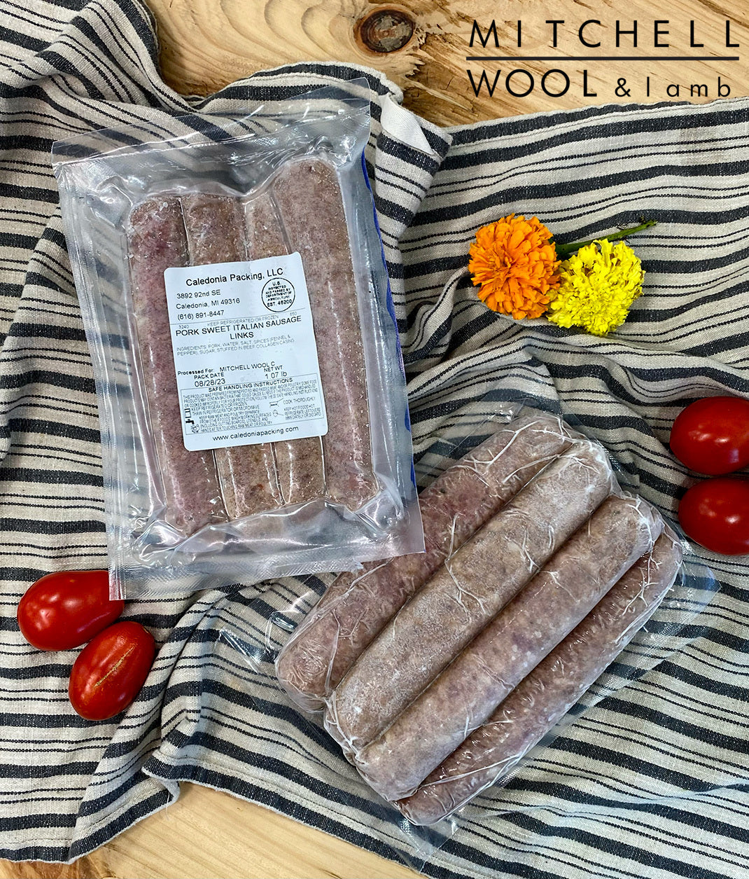 Italian Sausage Brats- Single cuts Pasture Raised/Corn Free Pork