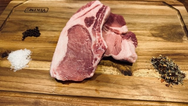 Loin Bone-In Chops- Single cuts Pasture Raised/Corn Free Pork