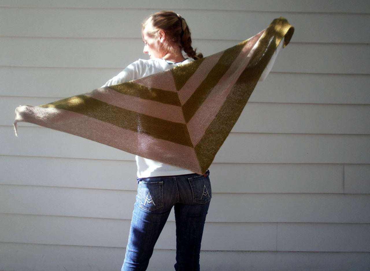 DICHOTOMY - by Amy Miller, 66" x 21.5" uses 290 yds each of two DK yarns