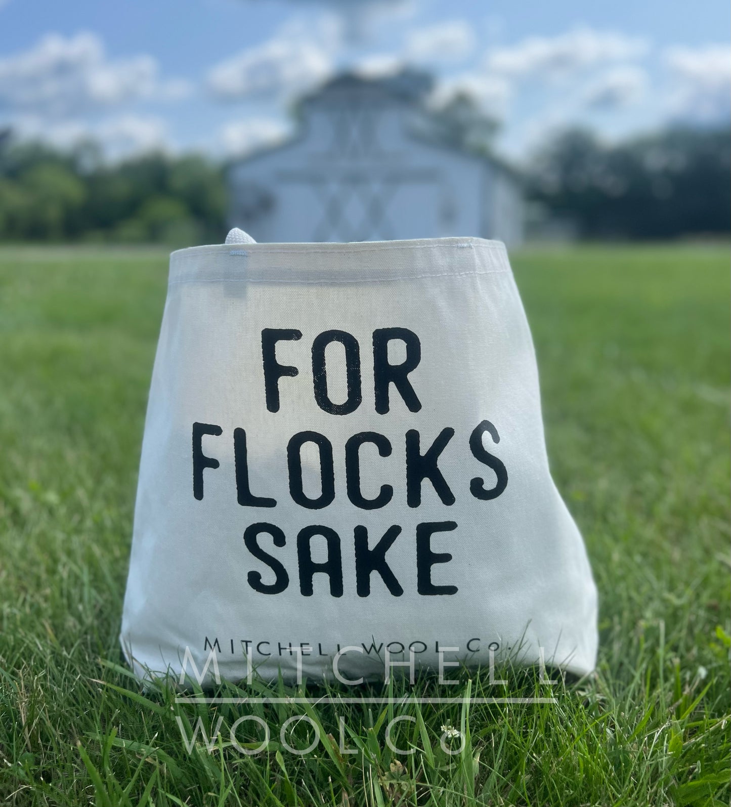 FOR FLOCKS SAKE- say it loud and Proud! Black screenprint on a natural cotton USA made tote