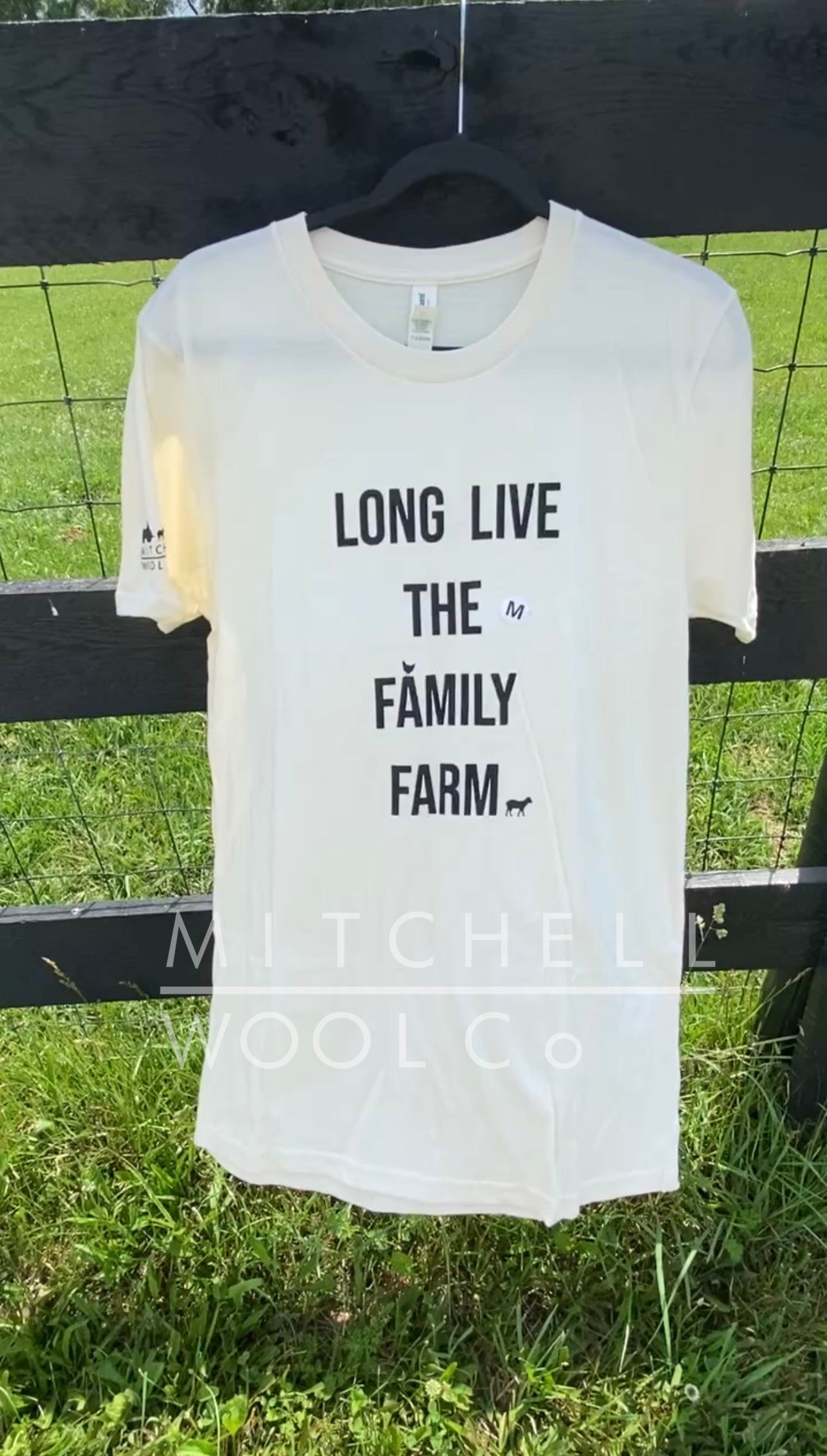 LONG LIVE THE FAMILY FARM - Natural Organic Cotton Tee Shirt -