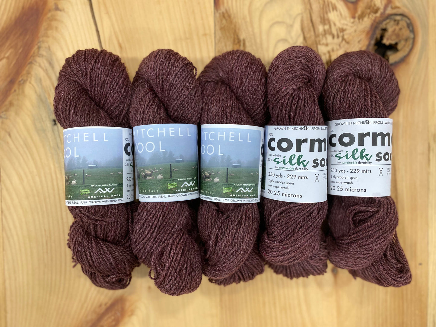 Brown Cormo SOCK with SILK