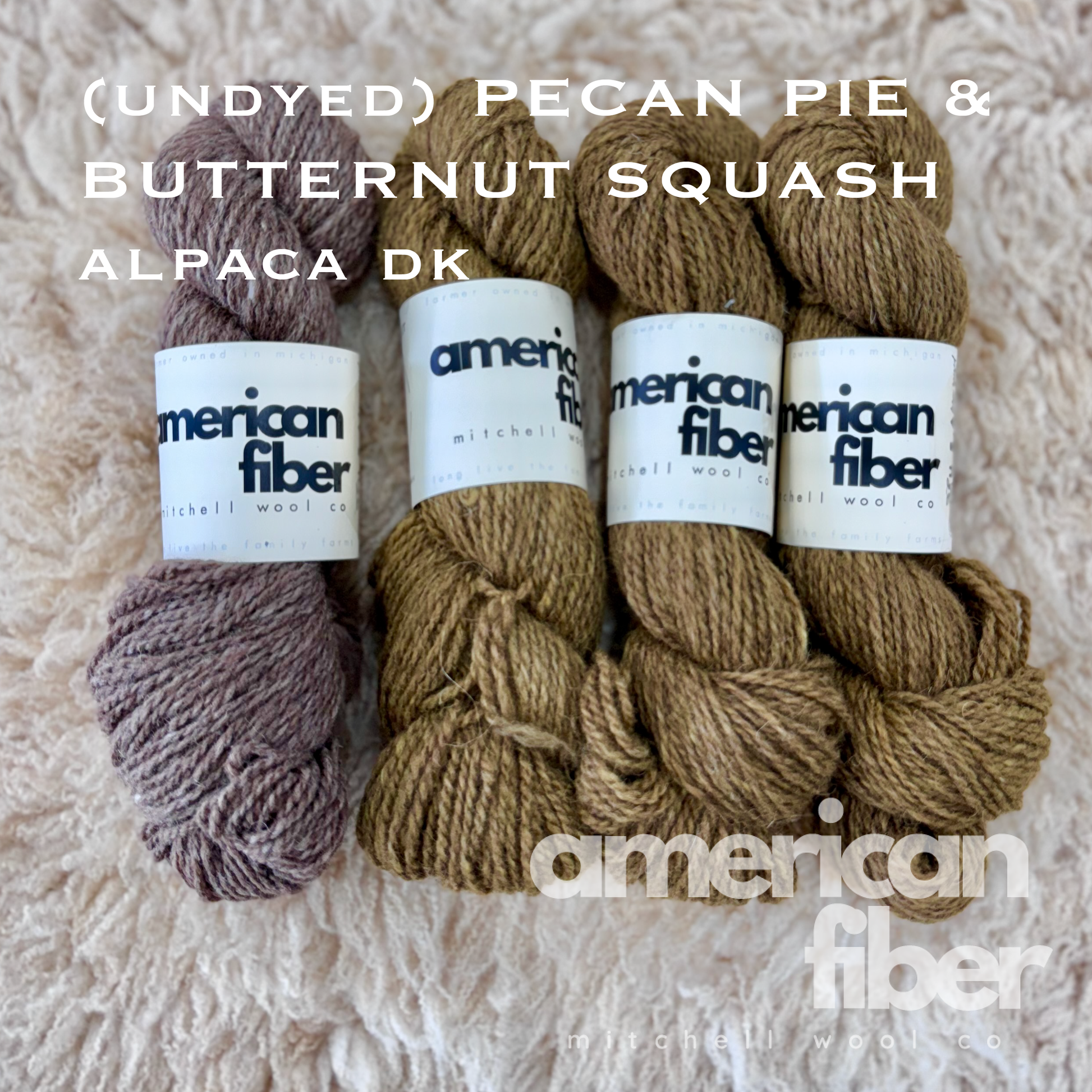  pecan pie (undyed suri alpaca( and Butternut squash