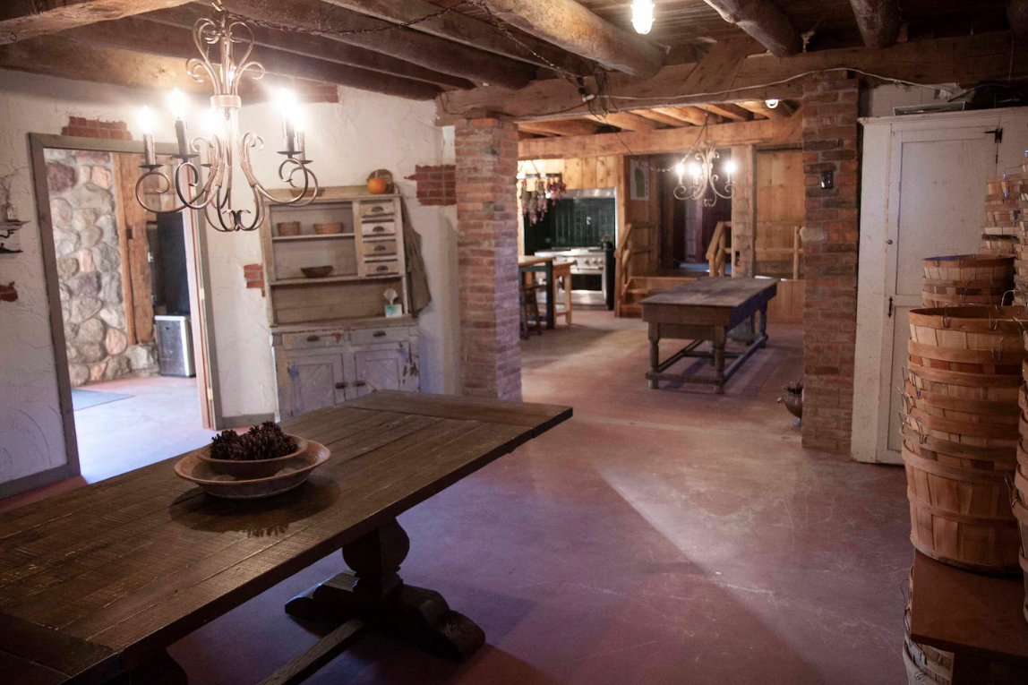 the center hearth space of the barndominium is where we'll take our farm to table meals prepared by Mitchell Wool Co