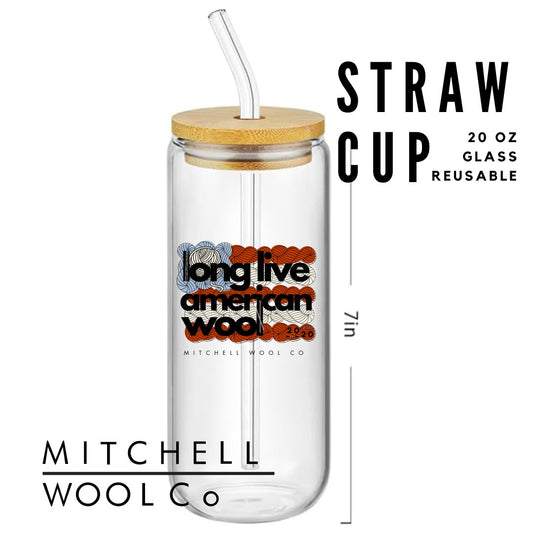 Glass Straw Cup - American Wool